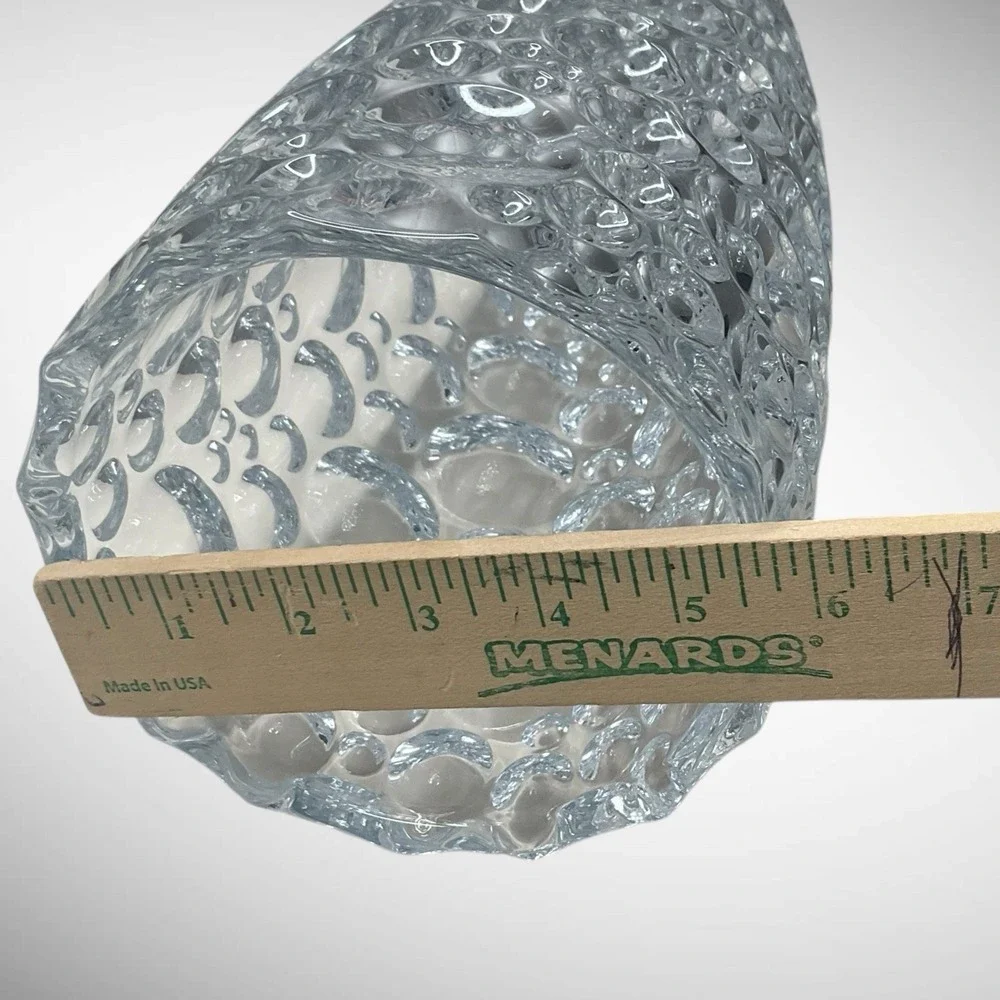 Czech Lead Crystal Vase Tall, Button, Coin Dot Heavy Vase‎ Of A Thousand Bubbles